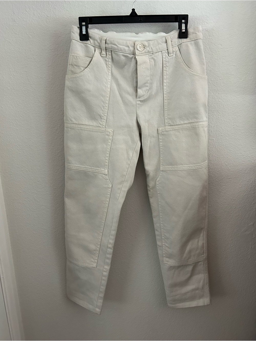 James Perse Yamie Utility Pants Size 27 Ivory Made In Italy Carpenter Style